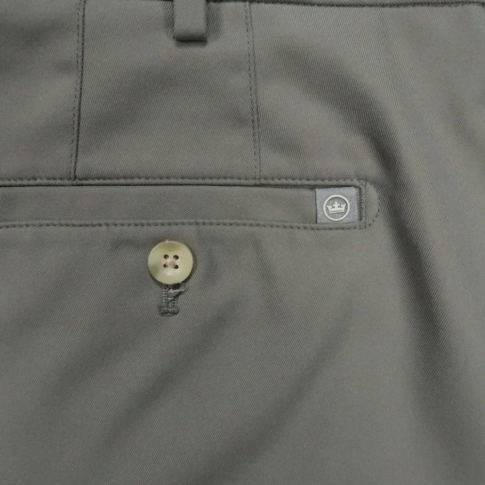 Peter Millar Shorts Mens 38 Gray Salem Performance Golf Chino Flat Front